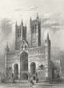 LINCS. Lincoln cathedral 1836 old antique vintage print picture