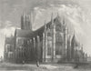 LINCS. Lincoln cathedral view 1836 old antique vintage print picture