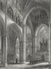 LINCOLN. cathedral Nave, looking N Transept 1836 old antique print picture