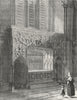 LINCOLN. cathedral Bishop Longland's monument 1836 old antique print picture