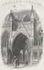 LINCS. Lincoln cathedral south entry 1860 old antique vintage print picture