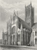 LINCOLN. cathedral south Transept & Central Tower 1860 old antique print