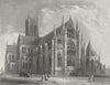 LINCS. Lincoln cathedral view 1860 old antique vintage print picture