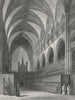LINCS. Lincoln cathedral Choir 1860 old antique vintage print picture