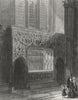 LINCOLN. cathedral Bishop Longland's monument 1860 old antique print picture