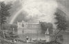NOTTS. Newstead Abbey. Fullarton lake boats-Finden 1850 old antique print