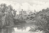 NORTHUMBS. Warkworth Castle. Barbner sepia 1895 old antique print picture