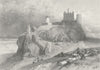 NORTHUMBS. Bamburgh Castle c1880 old antique vintage print picture