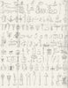 TEMPLES. Hieroglyphical characters, from Egyptian c1800 old antique print