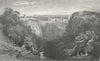 LANDSCAPES. Canyon Walker Knapsack 1829 old antique vintage print picture