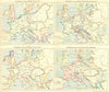 Europe. 9th, 12th, 17th Century Napoleon Empire c1880 old antique map chart
