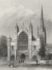 NORFOLK. Norwich cathedral 1860 old antique vintage print picture