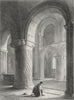 NORFOLK. Norwich cathedral view nave 1860 old antique vintage print picture