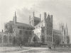 CAMBS. Peterborough cathedral NE view 1851 old antique vintage print picture