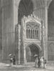 CAMBS. Peterborough cathedral Porch west end 1851 old antique print picture