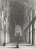 CAMBS. Peterborough cathedral nave 1851 old antique vintage print picture