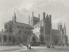 CAMBS. Peterborough cathedral NE view 1850 old antique vintage print picture