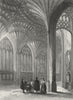 CAMBS. Peterborough cathedral lady chapel 1850 old antique print picture