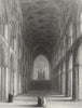 CAMBS. Peterborough cathedral nave 1850 old antique vintage print picture