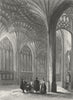 CAMBS. Peterborough cathedral lady chapel 1860 old antique print picture