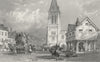 LEICS. Market Harborough, Leicestershire. Allom 1836 old antique print picture