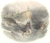 TYNEMOUTH. Priory & Lighthouse, lifeboat. Finden  1838 old antique print