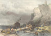 TYNEMOUTH. Castle ship wrecked, rocks. Finden  1838 old antique print picture