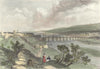 NORTHUMBS. Berwick bridge. from NW. Finden  1838 old antique print picture