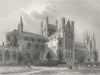 CAMBS. Peterborough cathedral NE view 1836 old antique vintage print picture