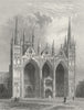 CAMBS. Peterborough cathedral 1836 old antique vintage print picture