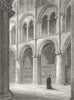 CAMBS. Peterborough cathedral view North transept 1836 old antique print