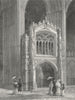 CAMBS. Peterborough cathedral Porch west end 1836 old antique print picture