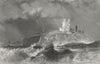 NORTHUMBS. Dunstanburgh Castle Eastward. Finden  1842 old antique print