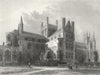 CAMBS. Peterborough cathedral NE view 1836 old antique vintage print picture