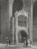 CAMBS. Peterborough cathedral Porch west end 1836 old antique print picture