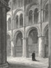 CAMBS. Peterborough cathedral view North transept 1836 old antique print