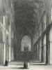 CAMBS. Peterborough cathedral nave 1836 old antique vintage print picture