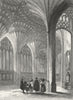 CAMBS. Peterborough cathedral lady chapel 1836 old antique print picture