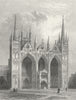 CAMBS. Peterborough cathedral 1836 old antique vintage print picture