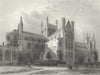 CAMBS. Peterborough cathedral NE view 1836 old antique vintage print picture