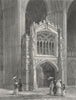 CAMBS. Peterborough cathedral Porch west end 1836 old antique print picture