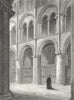 CAMBS. Peterborough cathedral view North transept 1836 old antique print