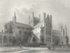 CAMBS. Peterborough cathedral NE view 1836 old antique vintage print picture