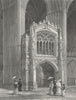CAMBS. Peterborough cathedral Porch west end 1836 old antique print picture