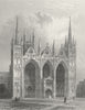 CAMBS. Peterborough cathedral 1836 old antique vintage print picture