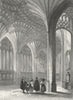 CAMBS. Peterborough cathedral lady chapel 1836 old antique print picture
