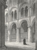 CAMBS. Peterborough cathedral view North transept 1836 old antique print