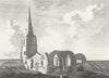NORTHANTS. Boughton Church. Grose. 18C 1784 old antique vintage print picture