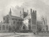 CAMBS. Peterborough cathedral NE view 1836 old antique vintage print picture