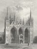 CAMBS. Peterborough cathedral 1836 old antique vintage print picture